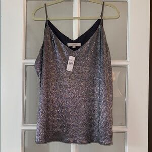 LOFT Metallic Silver Camisole
